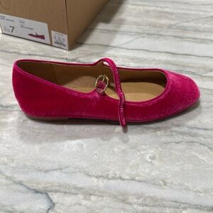 J Crew, mary Jane flats, brilliant berry  size 7